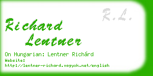 richard lentner business card
