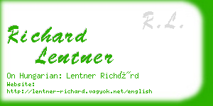 richard lentner business card